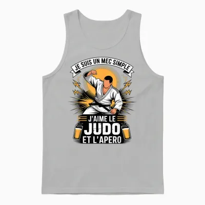 Je Suis Un Mec Simple Jaime Le Judo Et Lapero Unisex Tank Top - Ash