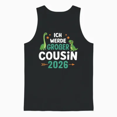 Kinder Ich Werde Großer Cousin 2026 Unisex Tank Top - Black