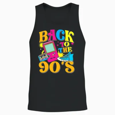 Retro 90's Back to the 90's Unisex Tank Top - Black