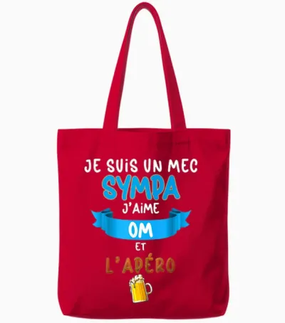 Nice Om L'apéro Humour Marseille Supporter Foot Tote Bags - Red