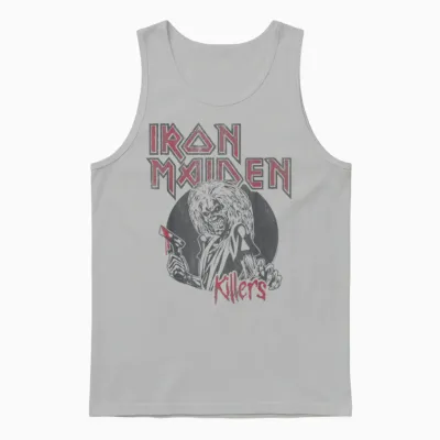 Iron Maiden - Vintage Beast Circle White Unisex Tank Top - Ash