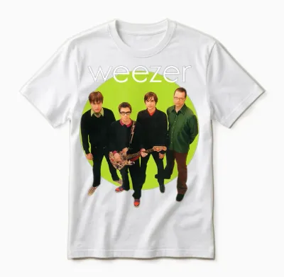 Weezer - Green Album Circle T-Shirt Small Unisex T-Shirt - White
