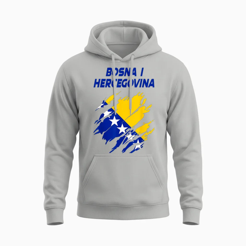 Bosnien Flagge Herzegowina Unisex Hoodie in Ash