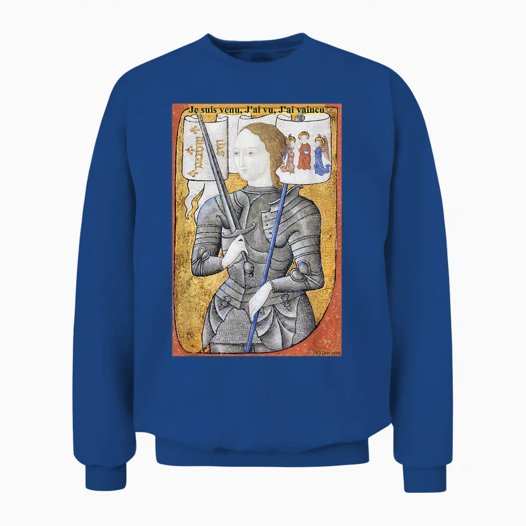 Joan of Arc, Patron Saint of France Unisex Sweatshirt in Royal