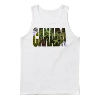 Canada Northern Forest Unisex Tank Top - White – 1