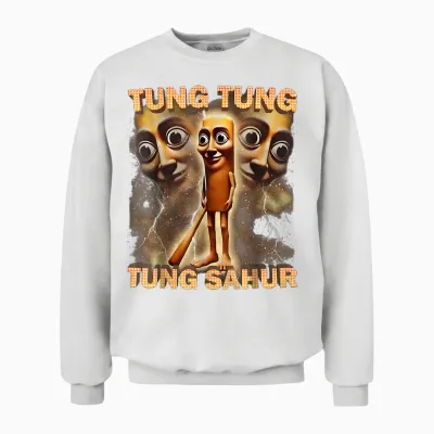 Tung Tung Tung Sahur Unisex Sweatshirt - White