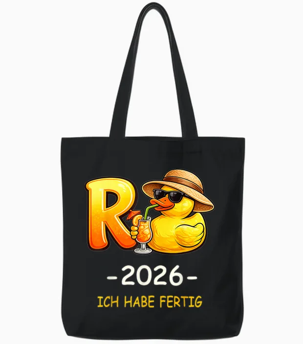 Rentner 2026 Ente Ich Habe Fertig Ruhestand Rentnerin Tote Bags in Black