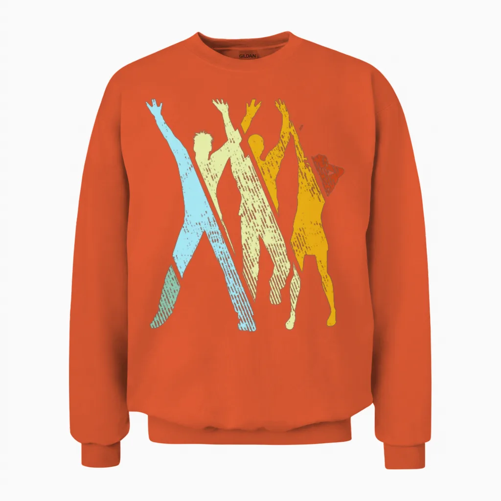 Dancing Retro Unisex Sweatshirt in Orange