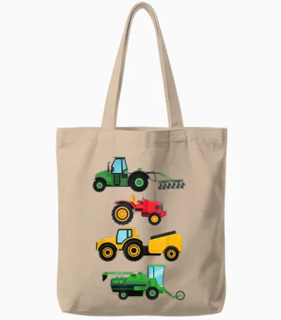 4 Traktoren & Landmaschinen Mähdrescher Jungen Geschenk Tote Bags - Natural