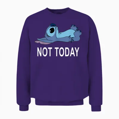 Disney Lilo & Stitch Not Today Stitch Unisex Sweatshirt - Purple