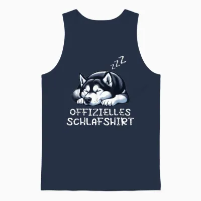 Offizielles Schlafshirt Husky Huskys Siberian Hund Hunde Unisex Tank Top - Navy