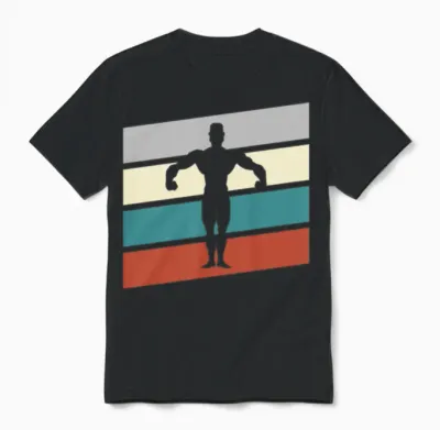 Body Building Retro Unisex T-Shirt - Black
