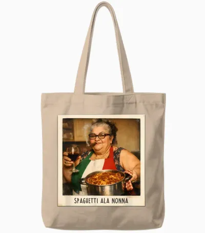 Spaghetti Ala Nonna Lustiges Italienische Pasta Oma Retro Tote Bags - Natural