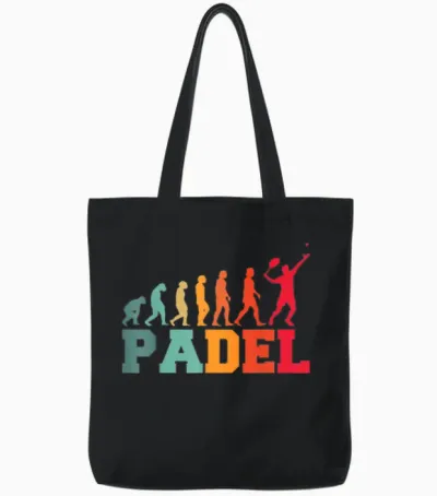 Funny Padel It's Fun Player Padel Tennis T-Shirt, Black Tote Bags - Black