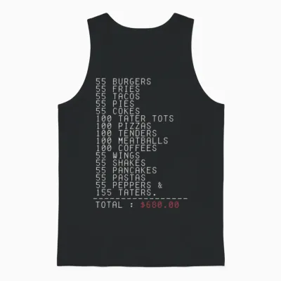 55 Burgers 55 Fries I Think You Should Leave Unisex Tank Top - Black