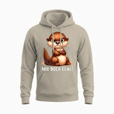 Mir Doch Egal Otter Outfit Lustiger Spruch Frecher Otter Unisex Hoodie - Sand