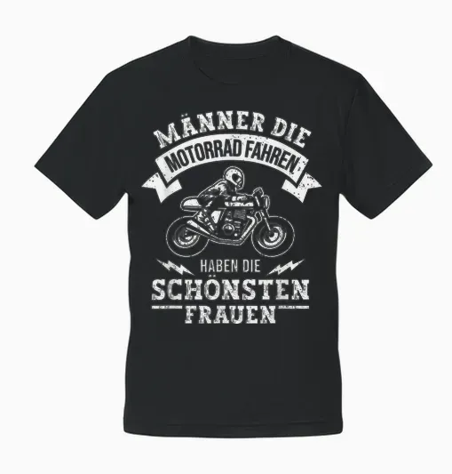 Men's Motorbike Riding Funny T-Shirt, Black Unisex T-Shirt - Black