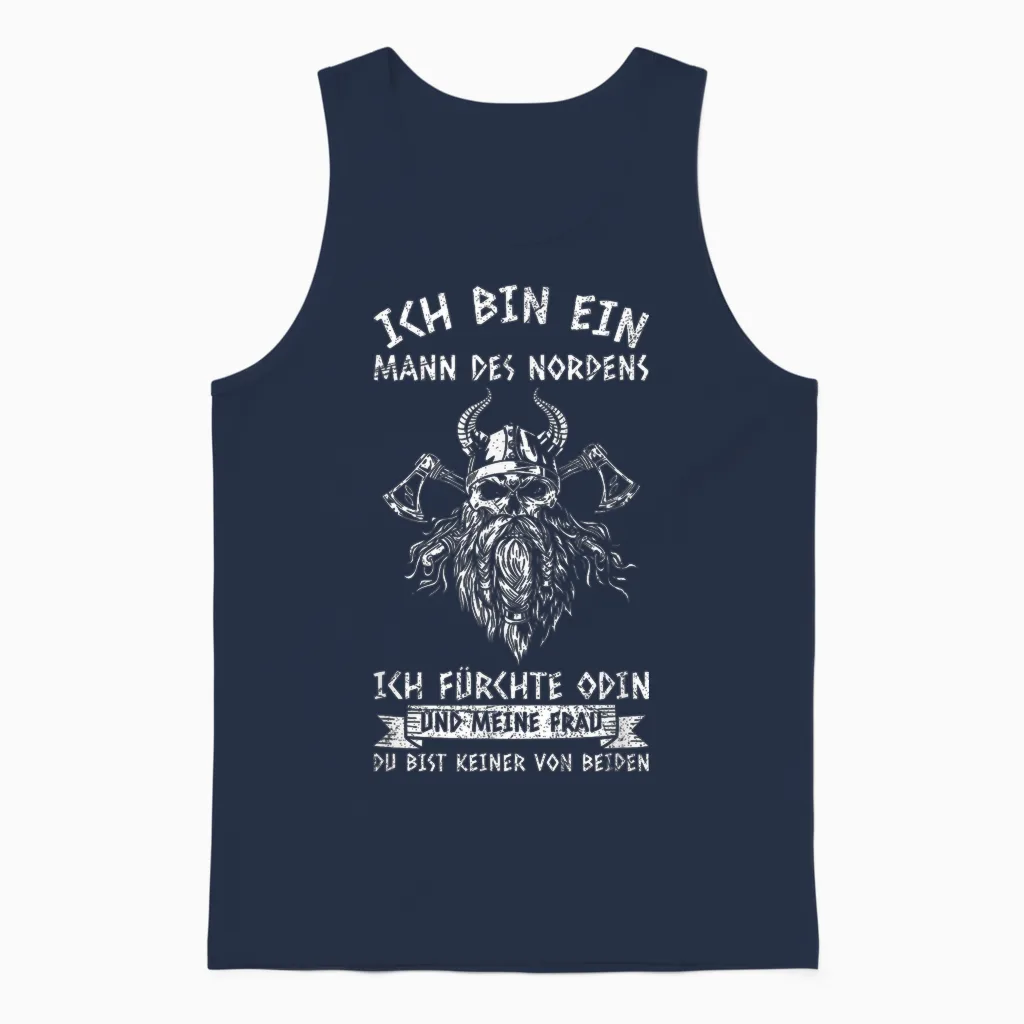 Ich Bin Ein Mann Des Nordens Wikinger Nordmänner Unisex Tank Top in Navy