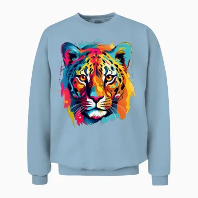 Retro Tiger Unisex Sweatshirt - Light Blue