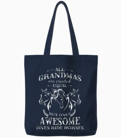 Horse - Horse - Grandmas Are Created Equal, Only Tote Bags - Navy