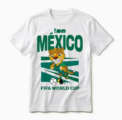Kids Fifa World Cup26 Mexico Mascot Ball Unisex T-Shirt - White