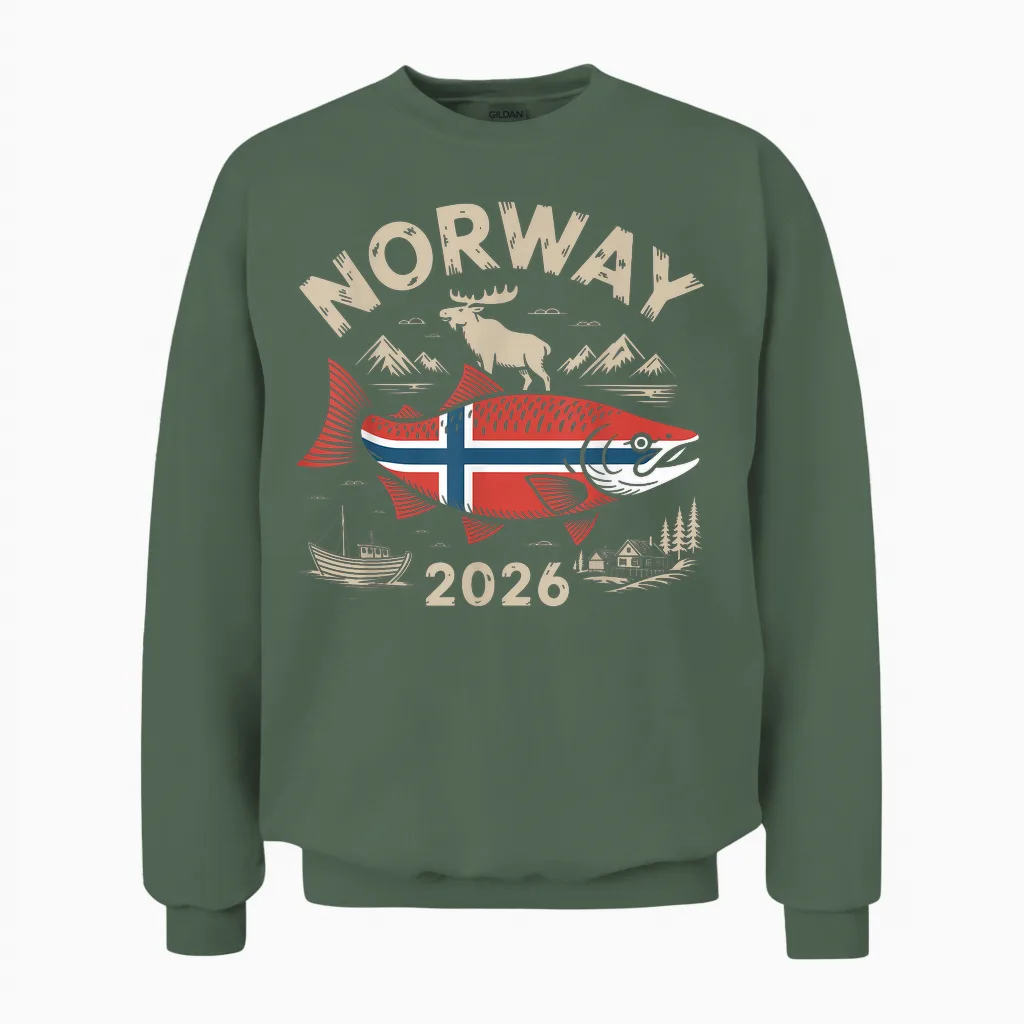 Norwegen 2026 Tour Angeln Unisex Sweatshirt in Military Green