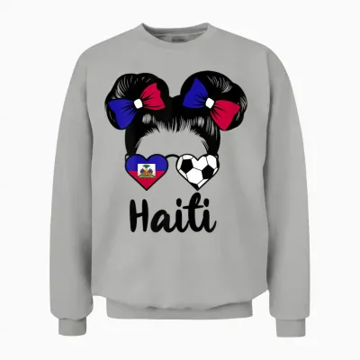Haiti Drapeau De La Haïti - Ayiti Supporters Haïtiens Unisex Sweatshirt - Ash
