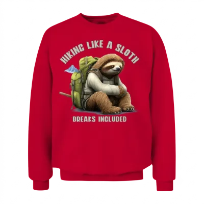 Hiking Like a Sloth | Taking It Slow and Enjoying Unisex Sweatshirt - Red