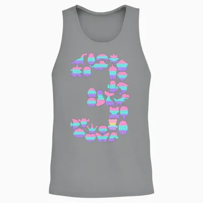 Kids Pop It 3th Year Old 3rd Birthday Fidget Pop Unisex Tank Top - Sport Grey