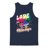 Trolls Love Always Rainbow Colours Unisex Tank Top - Navy – 1