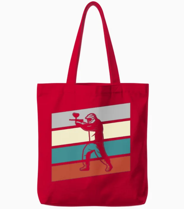 Paintball Retro Tote Bags in Red