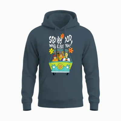 Scooby-Doo Vintage the Mystery Machine Floral Where Are You! Unisex Hoodie - Dark Heather