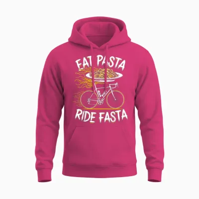 Eat Pasta Ride Fasta Unisex Hoodie - Heliconia