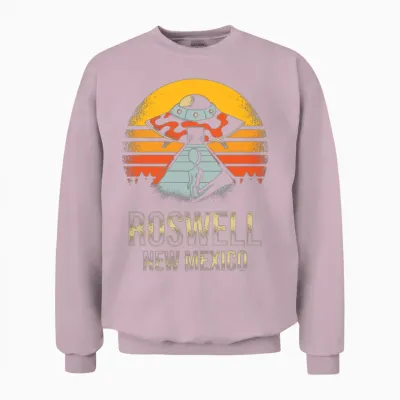 Roswell New Mexico Ufo Alien Unisex Sweatshirt - Light Pink