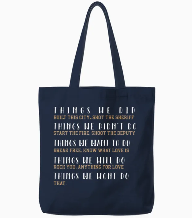 What We Did Built This City: the Sheriff Started Tote Bags in Navy