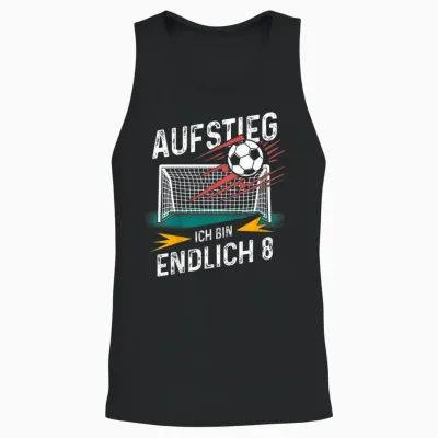 Kinder 8. Geburtstag Junge Fußball 8 Jahre Spruch Unisex Tank Top - Black
