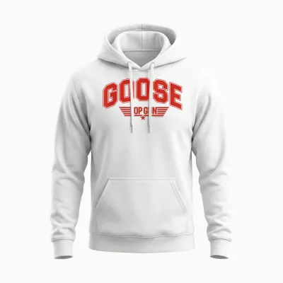 Top Gun Goose Varsity T-Shirt, Black, S Unisex Hoodie - White
