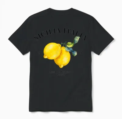 Sicilia Italia X Livelife. Limone Limoncello Spritz Sicily Unisex T-Shirt - Black