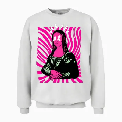 Bold Mona Lisa Unisex Sweatshirt - White
