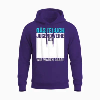 Jugendweihe 2026 Guest Book "wir Waren Dabei T-Shirt" Unisex Hoodie - Purple