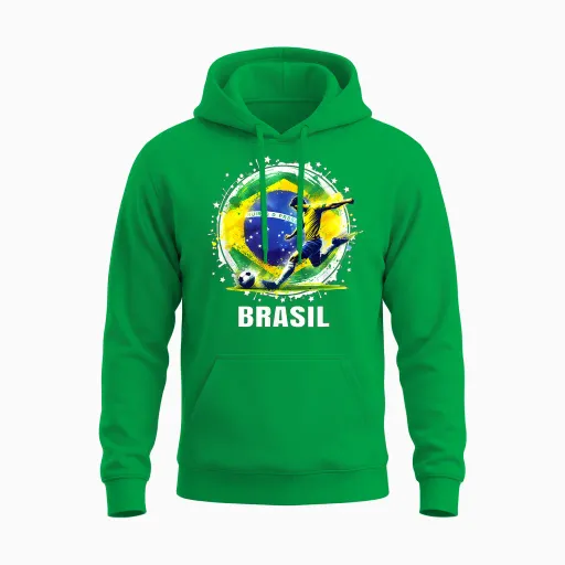 Brazil Player Vintage Men Boys Girls Women Brazil Unisex Hoodie - Irish Green
