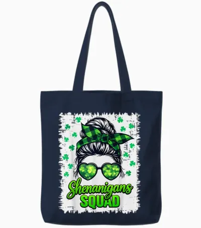 Shenanigans Squad St Patricks Day Women Girl St Patricks Day Tote Bags - Navy