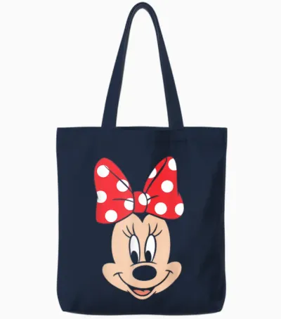 Disney Minnie Mouse Polka Dot Bow Big Face Tote Bags - Navy