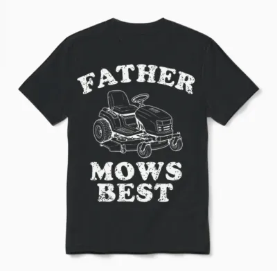 Father Mows Best Funny Lawn Tondeuse à Gazon Dad Gardening Humour Citation T-Shirt Haut De Gamme Unisex T-Shirt - Black