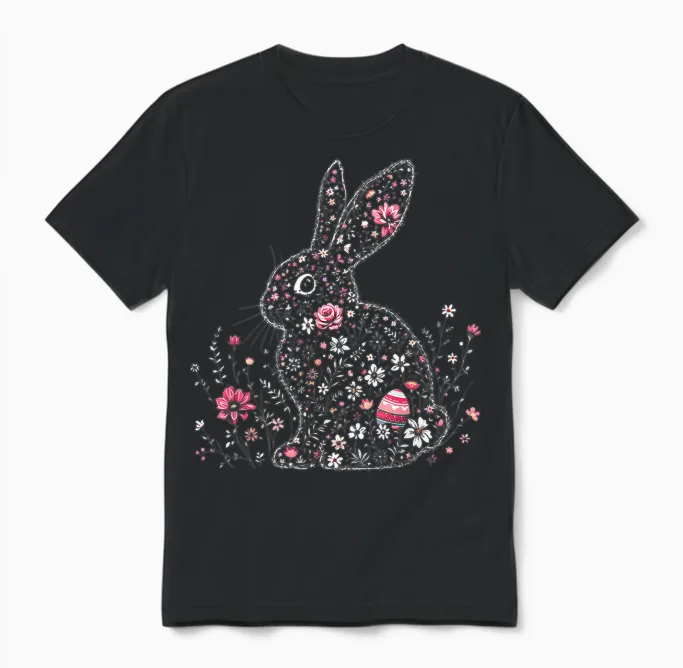 Niedliches Osterhasen Outfit I Frohe Ostern I Lustiger Hase Unisex T-Shirt in Black