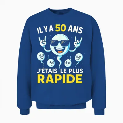 50th Birthday Man Woman 50 Years 1975 Funny Gift T-Shirt, Black, S Unisex Sweatshirt - Royal