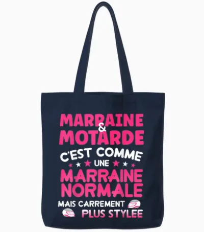Marraine Et Motarde Cadeau Marraine Plus Stylée Femme Tote Bags - Navy