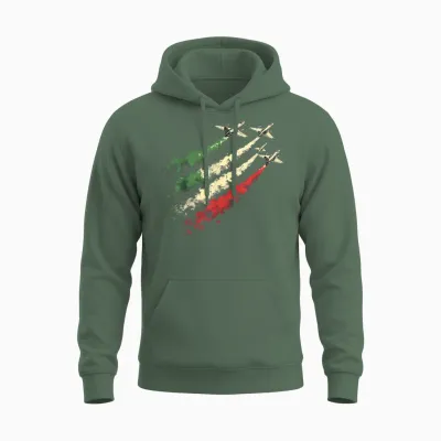 Italienische Luftwaffe Frecce Italien Farbflugzeug Unisex Hoodie - Military Green