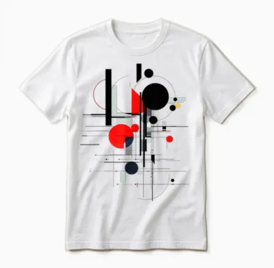 Abstract Art Pattern Painting Geometric Art Work T-Shirt, White, S Unisex T-Shirt - White
