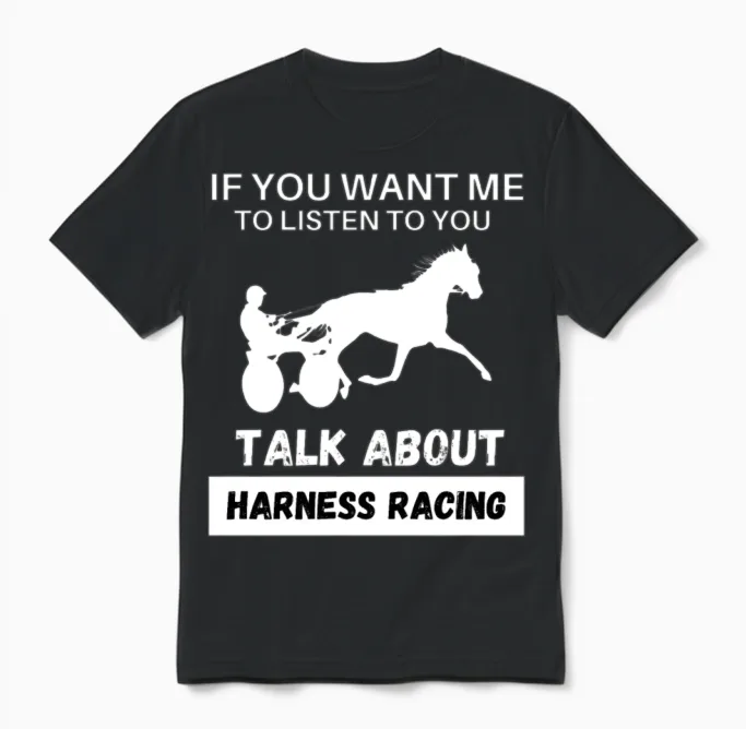 Talk About Harness Racing Unisex T-Shirt in Black
